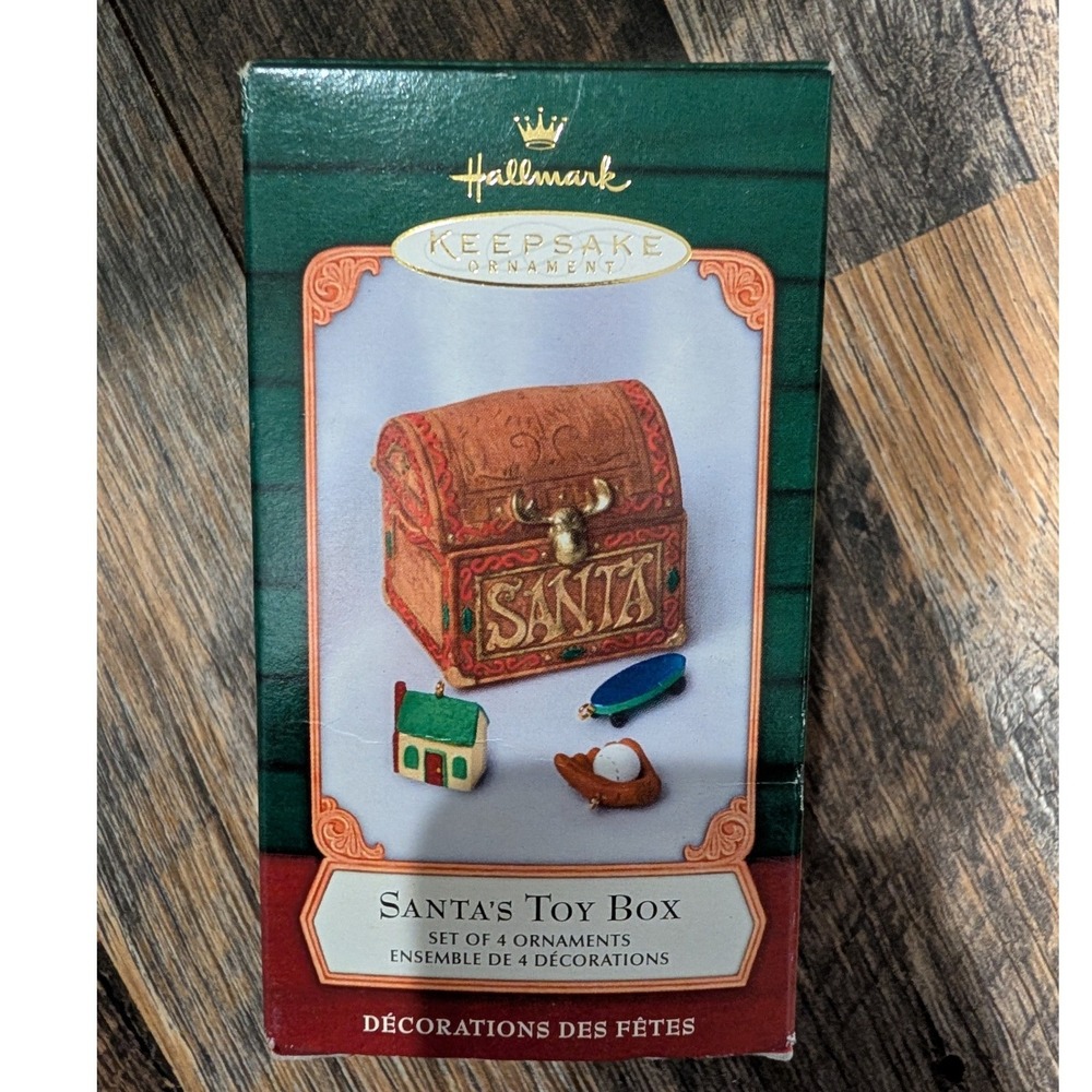 Hallmark Keepsake 2001 Santa's Toy Box Set of 4 Miniature Christmas Ornaments